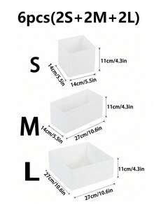 1/3/6 piezas, Caja organizadora plegable, Caja organizadora de ropa, pantalones y calcetines, Caja organizadora de ropa interior, Caja organizadora de cosméticos tipo cajón, Caja organizadora de artículos varios - Blanco - Ver 7