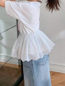 Dazy Kids Young Girl Embroidered Elastic Waist Casual Skirt - White - View 8