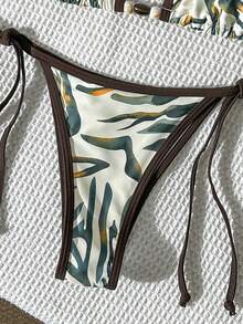 Swim Vcay Women's Random Print Beaded Necklace Bikini Set, Spring/Summer - Multicolor - View 6