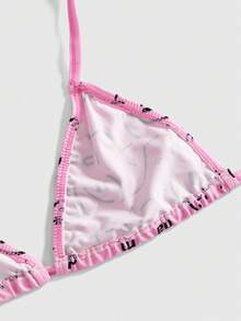 ROMWE J-Fashion 甜美纯真日式表情系带三角杯文胸 - 彩色 - 查看 4