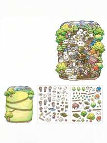 一套4张童话日记贴纸，风景贴纸，大型3D立体风格贴纸 - 套裝 - 查看 9