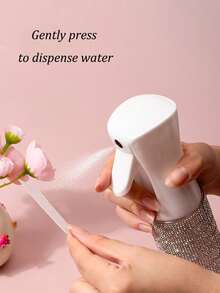 1pc 200ml ABS Continuous Fine Mist Spray Bottle, Cylindrical Design With Rhinestone Surface, Multipurpose Spray Bottle For Hair Care, Beauty Routine, Cleaning, Plants & Home Use - Multicolor - View 5