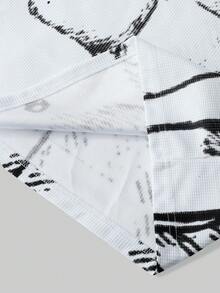 ROMWE MEN Áo thun nam in hình cơ bụng - trắng - Xem 6