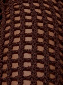 MUSERA Plus Size Open Crochet Knit Fitted Maxi Dress Cover Up Spring Summer Vacation Beach Holiday Cover Up Cute Ibiza Elegant - Coffee Brown - View 5