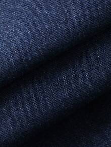 Dazy Plus Dark Washed Denim 2 Pieces Set, Backless Tie-Up Round Neck Sleeveless Denim Top And Loose Straight Leg Long Denim Pants, Spring/Summer - Dark Wash - View 3