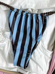 Swim Mod 女士随机印花露背编织比基尼套装，春夏款 - 彩色 - 查看 5