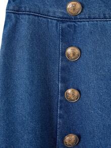 GlowEve 女士休闲水洗牛仔刺绣半身裙 - 藍色 - 查看 5