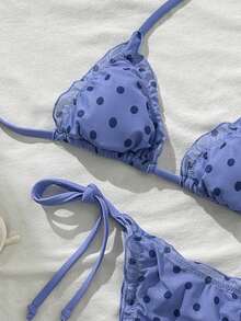 Elavelle Bộ bikini nữ cổ yếm họa tiết hoa ngẫu nhiên, thích hợp cho mùa xuân/hè. - Nhiều màu - Xem 4