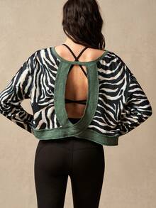 VARSIVA 女士字母印花日常健身背心式运动文胸 - 黑色 - 查看 11