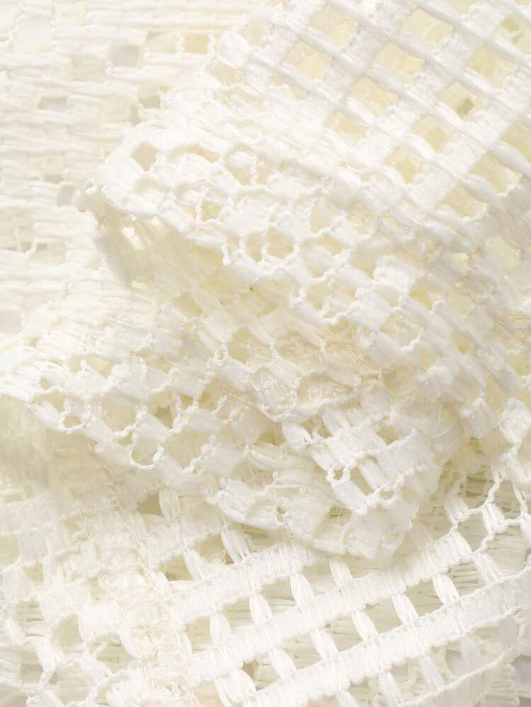 Women's Loose Solid Color Hollow Out Waist Wide Leg Pants, Elegant & Formal, Summer