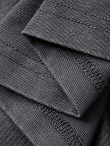 DAZY Men's Distressed Gray Letter Print Short Sleeve T-Shirt And Pants Set, Summer - Grey - View 8