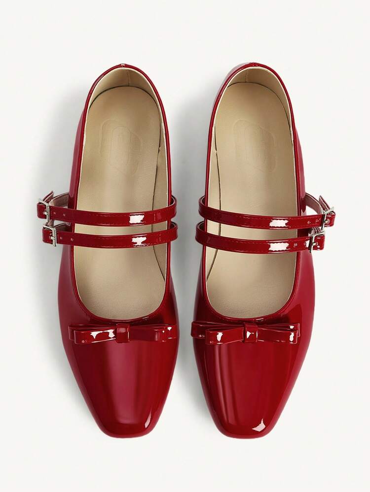 CUCCOO CHICEST Women's Square Toe Slip-On Shoes, Retro French Style Bow Decor Loafers Wedding Shoes Spring Shoes Bride Shoes