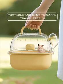 Portable Transparent Hamster Transport Cage With Water Bottle – A Breathable Travel Case For Small Pets, Perfect For Marmots And Mice. PP Material, Secure Shutter Closure System. - Multicolor - View 2