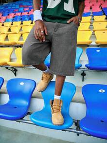 EVRINFINITE Spring/Summer New Fashionable Casual Water-Washed Denim 7/8 Pants, Loose & Versatile, Minimalist Style Jeans - Grey - View 6