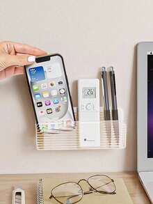 Hộp đựng điều khiển từ xa, giá đỡ điều khiển TV/máy lạnh treo tường, hộp đựng điện thoại/mỹ phẩm treo tường bằng acrylic trong suốt. - Nhiều màu - Xem 5