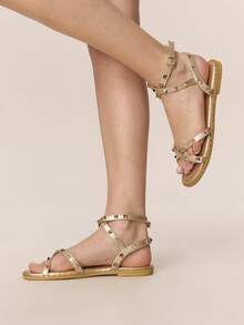 Styleloop Women Flat Sandals - Light gold - View 4