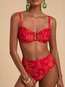 Travachic Bộ bikini in họa tiết gợi cảm mùa hè dành cho nữ - Nhiều màu - Xem 1