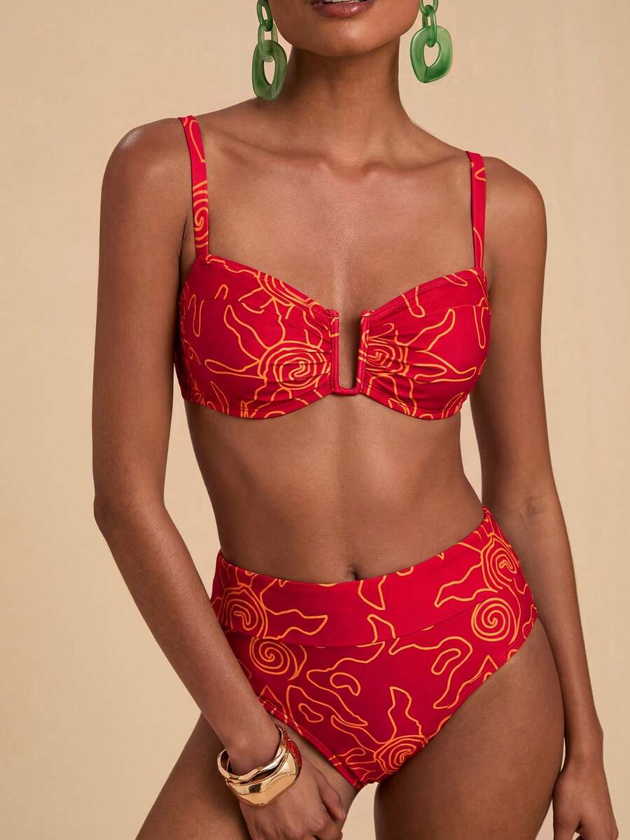 Travachic Bộ bikini in họa tiết gợi cảm mùa hè dành cho nữ - Nhiều màu - Xem 1