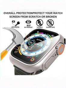 1pc Watch Screen Protector Case, Front And Back Cover Protection Case (Titanium) Watch Series 9/8/7/6/5/4/Series SE 2 45mm 41mm 44mm 40mm - Multicolor - View 6