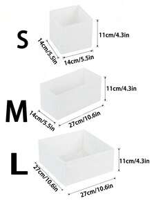 1/3/6 piezas, Caja organizadora plegable, Caja organizadora de ropa, pantalones y calcetines, Caja organizadora de ropa interior, Caja organizadora de cosméticos tipo cajón, Caja organizadora de artículos varios - Blanco - Ver 3