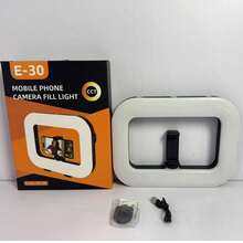 E-30 RGB Selfie Ring Light | 3000-6500K Dimmable LED Fill Light | Phone Holder | Cold Shoe Mount For Vlogging & Live Stream - multicolor - View 8