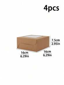 4/8个装带透明窗口的纸杯蛋糕盒，适用于玛芬蛋糕、糕点、甜点、下午茶、慕斯蛋糕等烘焙食品包装 - 彩色 - 查看 14