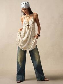 Bohemela Casual Solid Color Knit Sequin Off-Shoulder Mini Dress For Women - Multicolor - View 7