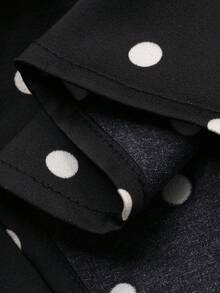 DAZY 女士休闲波点印花连衣裙，适合度假 - 黑色 - 查看 9