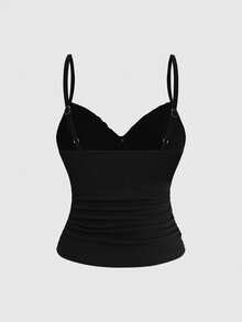ROMWE Y2K Piano Key Print Sexy Camisole Top For Women - Black - View 2