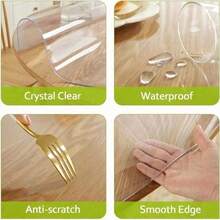 Khăn trải bàn tròn trong suốt cao cấp, chất lượng tuyệt hảo, được làm từ 100% chất liệu PVC, dày 1,5 mm - Chống trầy xước, chịu nhiệt, dễ vệ sinh, phù hợp cho gia đình, khách sạn, nhà hàng và bàn cà phê, thảm trải bàn tròn trong suốt, khăn trải bàn PVC. - trắng - Xem 6