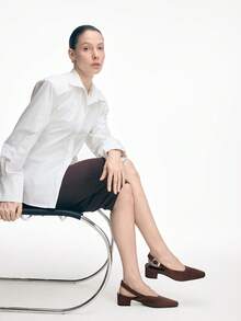 Mnmlis Women's Buckle Design Fashionable High Heels For Daily Wear - Coffee Brown - View 7