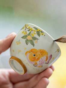 Bộ 1/2/6 tách trà gốm sứ tro cỏ, tách trà đen họa tiết cá chép, tách trà Gongfu, tách nếm trà, tách trà dùng trong gia đình và tiếp khách. - Nhiều màu - Xem 7