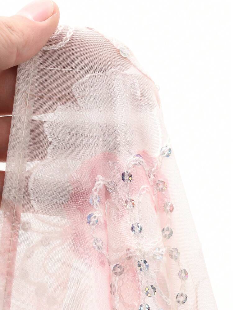 Gentle Lace Patchwork V-Neck Ruffle Hem Dress, Romantic Fairy Style, Summer Sundress