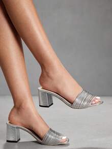 CUCCOO SZL Sandalias de tacón para mujer - Blanco - Ver 1