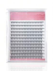 1盒240根50D蓬松自然3D单根假睫毛，长度8-16毫米，卷度0.05毫米/0.07毫米，C/D混合卷度，防水柔软轻盈，手工制作，适合日常、浓妆及派对活动。 - 黑色 - 查看 10