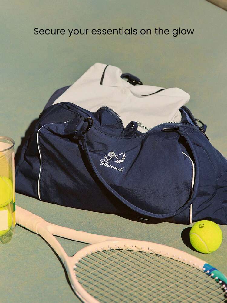 Maxi 22L Court & Course Water-Repellant Exterior Tennis Rack Storage Contrasting Seam Details Zipper Compartment Pockets Tote Bag Golf Tennis Pickleball Daily Casual Wear