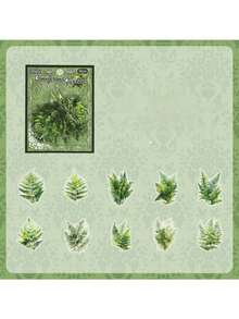 6 piezas Paquete de pegatinas vintage impermeables de hojas y enredaderas para jardín | Suministros DIY para diarios de comercio transfronterizo - Traje - Ver 7