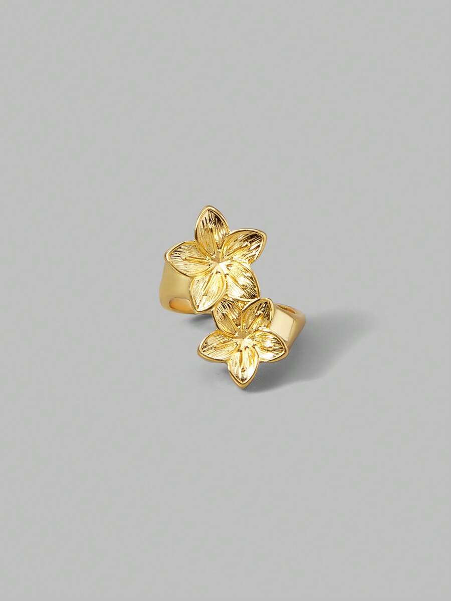 Ontre Double Flower Ring - Gold - View 1