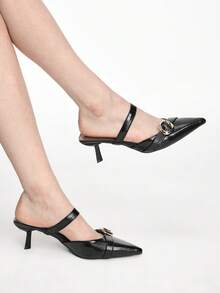 Mnmlis Women's Fashion Versatile Pointed Stiletto High Heel Shoes - Black - View 7