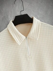 HIMLAND Conjunto informal de camisa polo de manga corta con estampado y pantalones de pierna ancha con cordón y bolsillo para hombre - Albaricoque - Ver 6