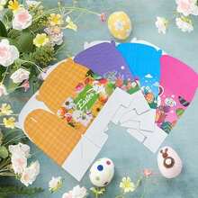 20个/10个/4个装复活节糖果盒、礼品盒、派对小礼物、带提手的复活节篮子、蛋形容器，适用于家庭、学校、节日派对、装饰、生日、毕业典礼、新年、复活节、婴儿派对等场合。 - 彩色 - 查看 6