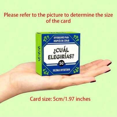 Cual Elegirias?-A Spanish Popular Mini Card Game Featuring 50 Cards, Ideal For Gatherings With Friends And Family, As Well As Holiday Presents. This Card Game Boosts Enjoyment Social Entertainment, Party Games Card Size: 5cm/1.97 Inches