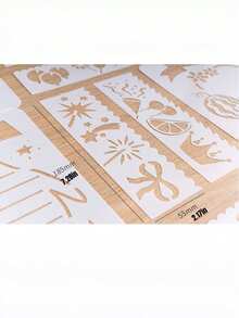 1 Set Of 8 Pcs Long, Hollowed-Out Painting Template, Hand Newspaper Drawing Template, Journal Multi-Functional Lace Ruler - Sets - View 2