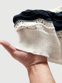 ROMWE MEN Men's Casual Contrast Stripe Short Sleeve Knit Top - Multicolor - View 6