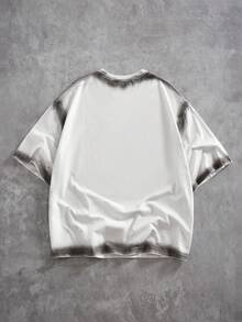 ROMWE MEN Street Life 男士手绘宽松插肩袖T恤 - 白色 - 查看 2