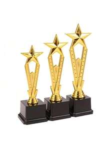 1个金色奖杯星形塑料奖杯工艺纪念品歌舞比赛奖励奖杯学校奖励用品 - 彩色 - 查看 6
