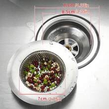 1个厨房水槽排水过滤器和塞子，银色圆形空心排水塞，不锈钢垃圾处理器塞，通用防堵塞厨房水槽过滤网篮过滤器，圣诞节节日礼物 - 銀色. - 查看 5
