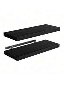 [Bộ 2/5 món] Kệ gỗ treo tường kiểu mộc mạc, kích thước 15.7"L x 5.9"W x 0.59"H, thích hợp cho nhà nông trại, phòng ngủ, phòng tắm, phòng khách, nhà bếp, màu trắng/đen/nâu đậm. - Nhiều màu - Xem 14
