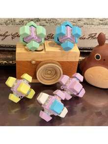 Stress Relieving Toy Keyboard Clicker, Cube Shaped Mechanical Keyboard, Stress Relieving Adult Gift, Relieving Stress And Killing Time (Chain Color And Style Random) - Multicolor - View 4
