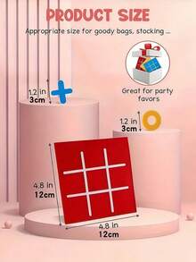 1/4/8/12/16 Sets Mini Felt Tic Tac Toe Party Toy Kit Includes 6 X's 6 O's And 1 Sticky Board. Portable Suitable For Fun Interactive Games Party Games Family Leisure Entertainment Tic Tac Toe Game. - Multicolor - View 3